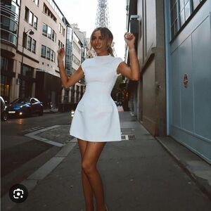 Odd Muse White Cap Sleeve Mini Dress